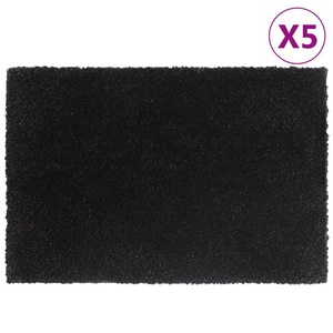 vidaXL, vidaXL Fußmatten 5 Stk. Schwarz 40x60 cm Kokosfaser Getuftet