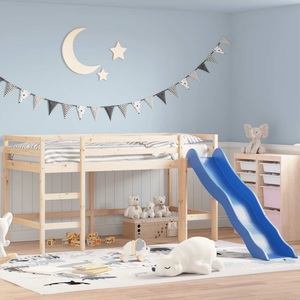 vidaXL, vidaXL Kinderhochbett mit Rutsche 80x200 cm Massivholz Kiefer, vidaXL Kinderhochbett mit Rutsche 80x200 cm Massivholz Kiefer