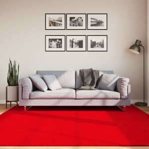 vidaXL, vidaXL Teppich Kurzflor Weich und Waschbar Rot 200x200 cm, vidaXL Teppich HUARTE Kurzflor Weich und Waschbar Rot 200x200 cm