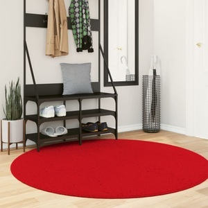 vidaXL, vidaXL Teppich Kurzflor Weich und Waschbar Rot Ø 160 cm, vidaXL Teppich HUARTE Kurzflor Weich und Waschbar Rot Ø 160 cm