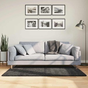 vidaXL, vidaXL Teppich Shaggy Hochflor Modern Anthrazit 80x150 cm