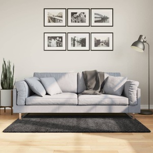 vidaXL, vidaXL Teppich Shaggy Hochflor Modern Anthrazit 120x170 cm