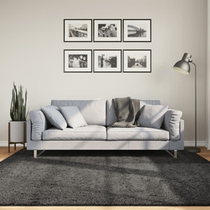 vidaXL, vidaXL Teppich Shaggy Hochflor Modern Anthrazit 200x200 cm