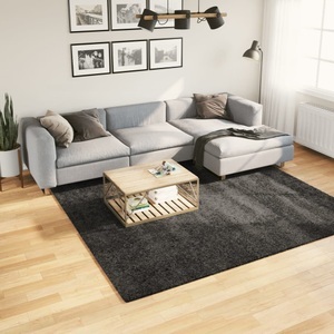 vidaXL, vidaXL Teppich Shaggy Hochflor Modern Anthrazit 240x240 cm