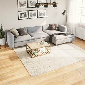 vidaXL, vidaXL Teppich Shaggy Hochflor Modern Creme 240x240 cm, vidaXL Teppich Shaggy Hochflor Modern Creme 240x240 cm