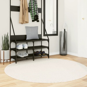 vidaXL, vidaXL Teppich Shaggy Hochflor Modern Creme Ø 160 cm