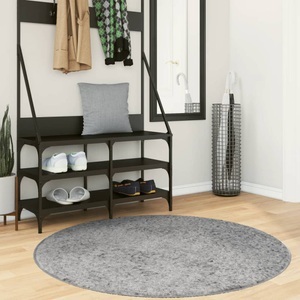 vidaXL, vidaXL Shaggy-Teppich PAMPLONA Hochflor Modern Grau Ø 120 cm, vidaXL Shaggy-Teppich PAMPLONA Hochflor Modern Grau Ø 120 cm