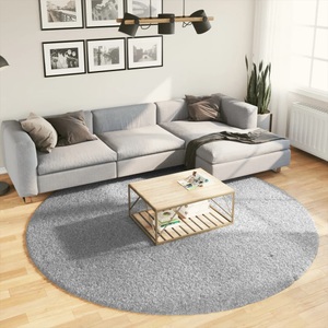 vidaXL, vidaXL Shaggy-Teppich PAMPLONA Hochflor Modern Grau Ø 240 cm