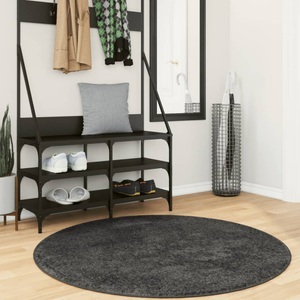 vidaXL, vidaXL Teppich Shaggy Hochflor Modern Anthrazit Ø 120 cm