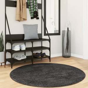 vidaXL, vidaXL Teppich Shaggy Hochflor Modern Anthrazit Ø 160 cm