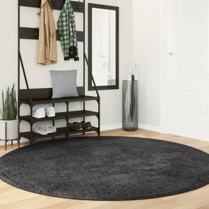 vidaXL, vidaXL Teppich Shaggy Hochflor Modern Anthrazit Ø 200 cm