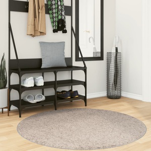 vidaXL, vidaXL Shaggy-Teppich PAMPLONA Hochflor Modern Beige Ø 120 cm