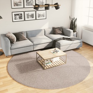 vidaXL, vidaXL Shaggy-Teppich PAMPLONA Hochflor Modern Beige Ø 240 cm