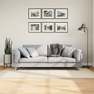 vidaXL, vidaXL Teppich Shaggy Hochflor Modern Creme 80x150 cm