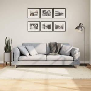 vidaXL, vidaXL Teppich Shaggy Hochflor Modern Creme 140x200 cm