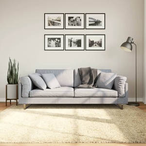 vidaXL, vidaXL Teppich Shaggy Hochflor Modern Golden 200x200 cm