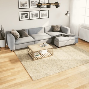 vidaXL, vidaXL Teppich Shaggy Hochflor Modern Golden 240x240 cm