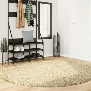 vidaXL, vidaXL Teppich Shaggy Hochflor Modern Golden Ø 200 cm
