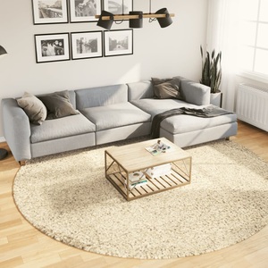 vidaXL, vidaXL Shaggy-Teppich PAMPLONA Hochflor Modern Golden Ø 280 cm