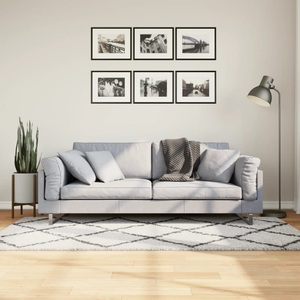 vidaXL, vidaXL Teppich Shaggy Hochflor Modern Creme und Schwarz 100x200 cm