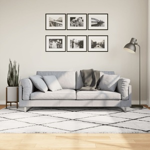 vidaXL, vidaXL Teppich Shaggy Hochflor Modern Creme und Schwarz 160x230 cm