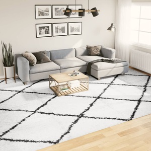 vidaXL, vidaXL Shaggy-Teppich PAMPLONA Hochflor Modern Creme Schwarz 300x400cm