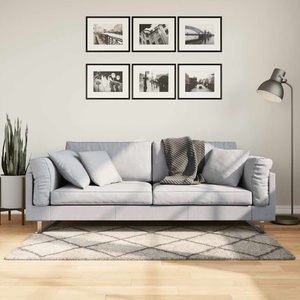 vidaXL, vidaXL Teppich Shaggy Hochflor Modern Beige und Anthrazit 80x150 cm