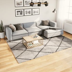 vidaXL, vidaXL Shaggy-Teppich Hochflor Modern Beige Anthrazit 200x280 cm