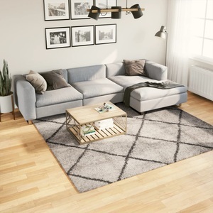 vidaXL, vidaXL Shaggy-Teppich Hochflor Modern Beige Anthrazit 240x240 cm