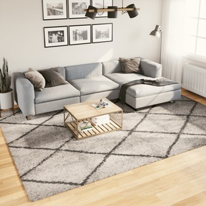 vidaXL, vidaXL Shaggy-Teppich Hochflor Modern Beige Anthrazit 240x340 cm