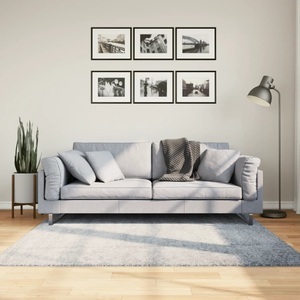 vidaXL, vidaXL Teppich Shaggy Hochflor Modern Blau 160x160 cm
