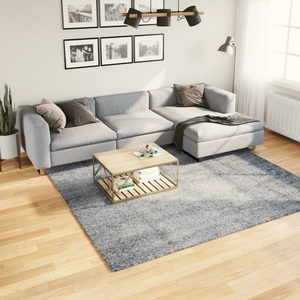 vidaXL, vidaXL Teppich Shaggy Hochflor Modern Blau 240x240 cm, vidaXL Teppich Shaggy Hochflor Modern Blau 240x240 cm