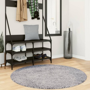 vidaXL, vidaXL Teppich Shaggy Hochflor Modern Blau Ø 120 cm