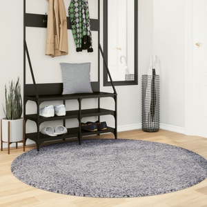vidaXL, vidaXL Teppich Shaggy Hochflor Modern Blau Ø 160 cm