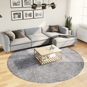 vidaXL, vidaXL Teppich Shaggy Hochflor Modern Blau Ø 240 cm