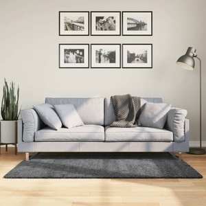 vidaXL, vidaXL Teppich OVIEDO Kurzflor Anthrazit 80x150 cm