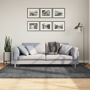 vidaXL, vidaXL Teppich OVIEDO Kurzflor Anthrazit 140x200 cm