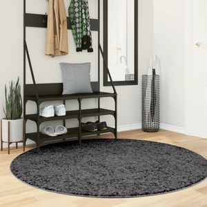 vidaXL, vidaXL Teppich OVIEDO Kurzflor Anthrazit Ø 160 cm