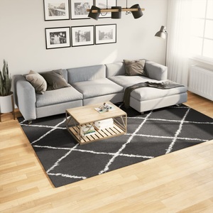 vidaXL, vidaXL Teppich Shaggy Hochflor Modern Schwarz und Creme 200x280 cm
