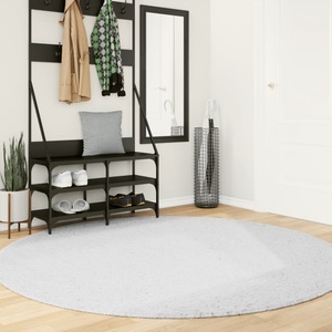 vidaXL, vidaXL Teppich OVIEDO Kurzflor Grau Ø 200 cm