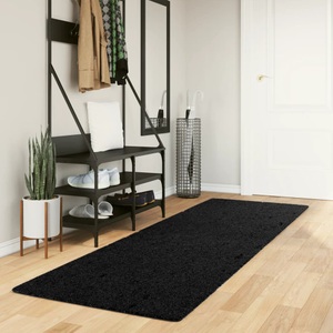 vidaXL, vidaXL Teppich OVIEDO Kurzflor Schwarz 80x250 cm