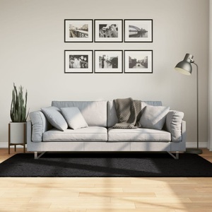 vidaXL, vidaXL Teppich OVIEDO Kurzflor Schwarz 100x200 cm
