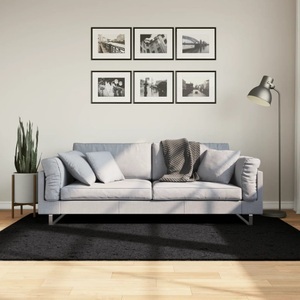 vidaXL, vidaXL Teppich OVIEDO Kurzflor Schwarz 140x200 cm
