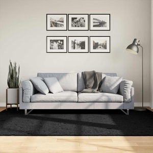 vidaXL, vidaXL Teppich OVIEDO Kurzflor Schwarz 160x230 cm
