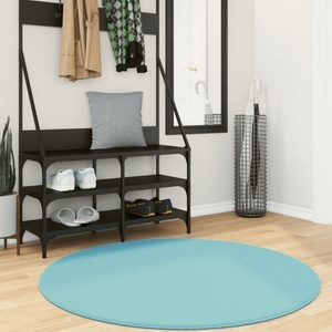 vidaXL, vidaXL Teppich OVIEDO Kurzflor Grün Ø 120 cm, vidaXL Teppich OVIEDO Kurzflor Grün Ø 120 cm