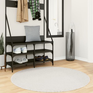 vidaXL, vidaXL Teppich OVIEDO Kurzflor Creme Ø 120 cm