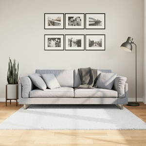 vidaXL, vidaXL Teppich OVIEDO Kurzflor Grau 160x160 cm
