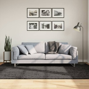 vidaXL, vidaXL Teppich Hochflor Glänzend Anthrazit 160x230 cm, vidaXL Teppich ISTAN Hochflor Glänzend Anthrazit 160x230 cm
