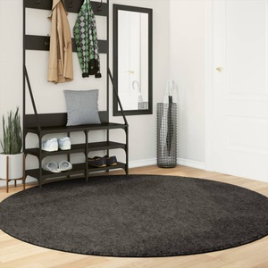 vidaXL, vidaXL Teppich Hochflor Glänzend Anthrazit Ø 200 cm, vidaXL Teppich ISTAN Hochflor Glänzend Anthrazit Ø 200 cm