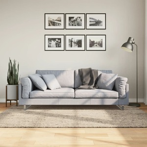 vidaXL, vidaXL Teppich Hochflor Glänzend Beige 140x200 cm, vidaXL Teppich ISTAN Hochflor Glänzend Beige 140x200 cm